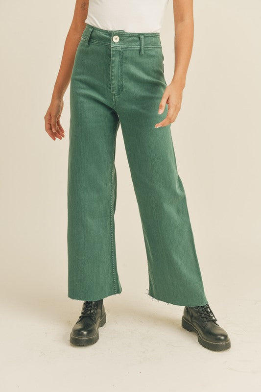 Ariel Straight Wide Leg Denim Pants
