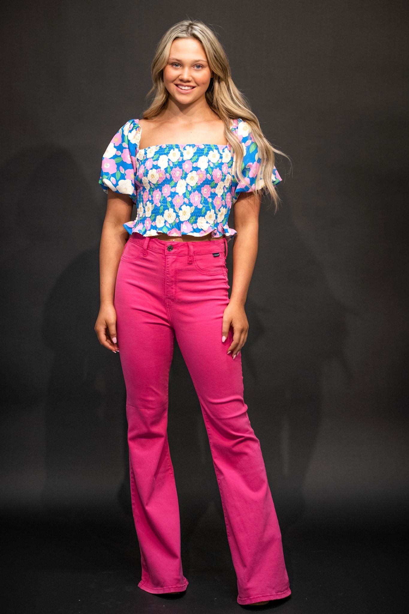 Sarah High Rise Flare with Clean Hem
