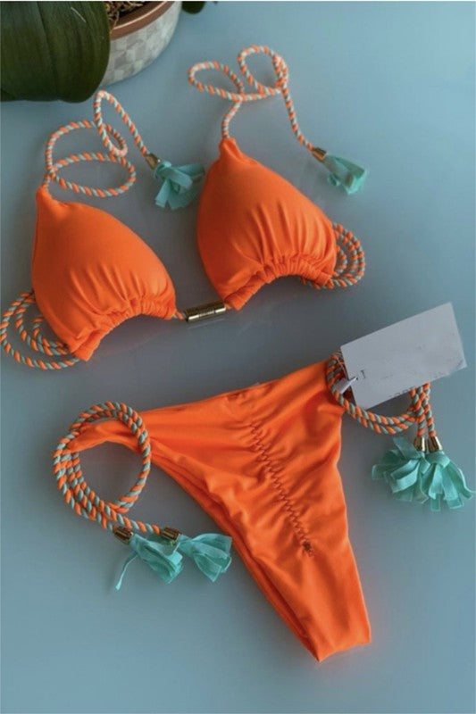 Lila Contrast Color Swimsuit