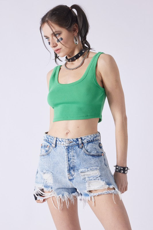 Ava Ribbed Crop Top
