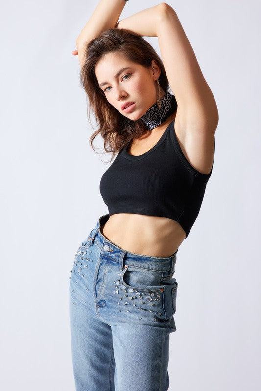 Ava Ribbed Crop Top