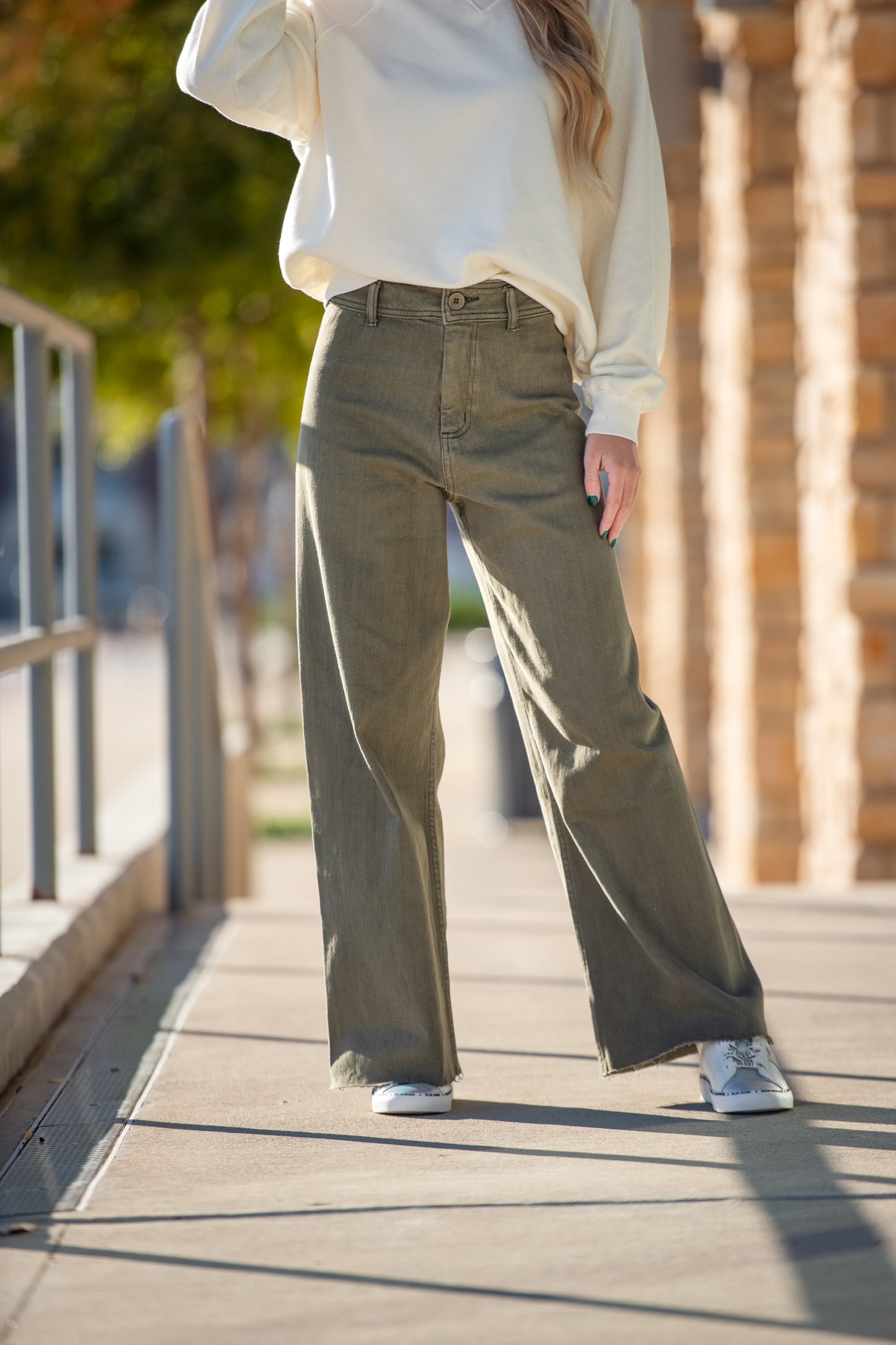 Ariel Straight Wide Leg Denim Pants
