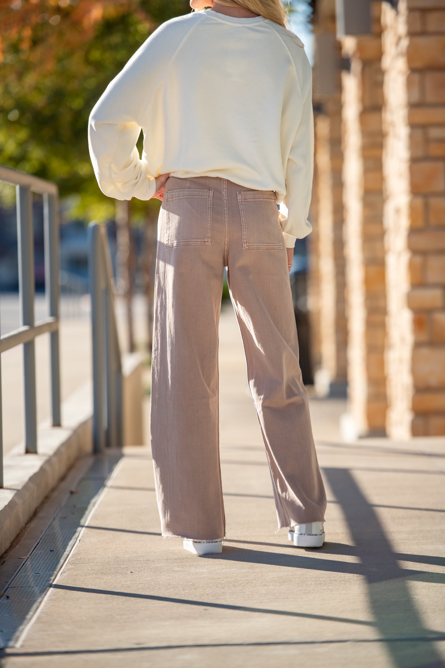 Ariel Straight Wide Leg Denim Pants