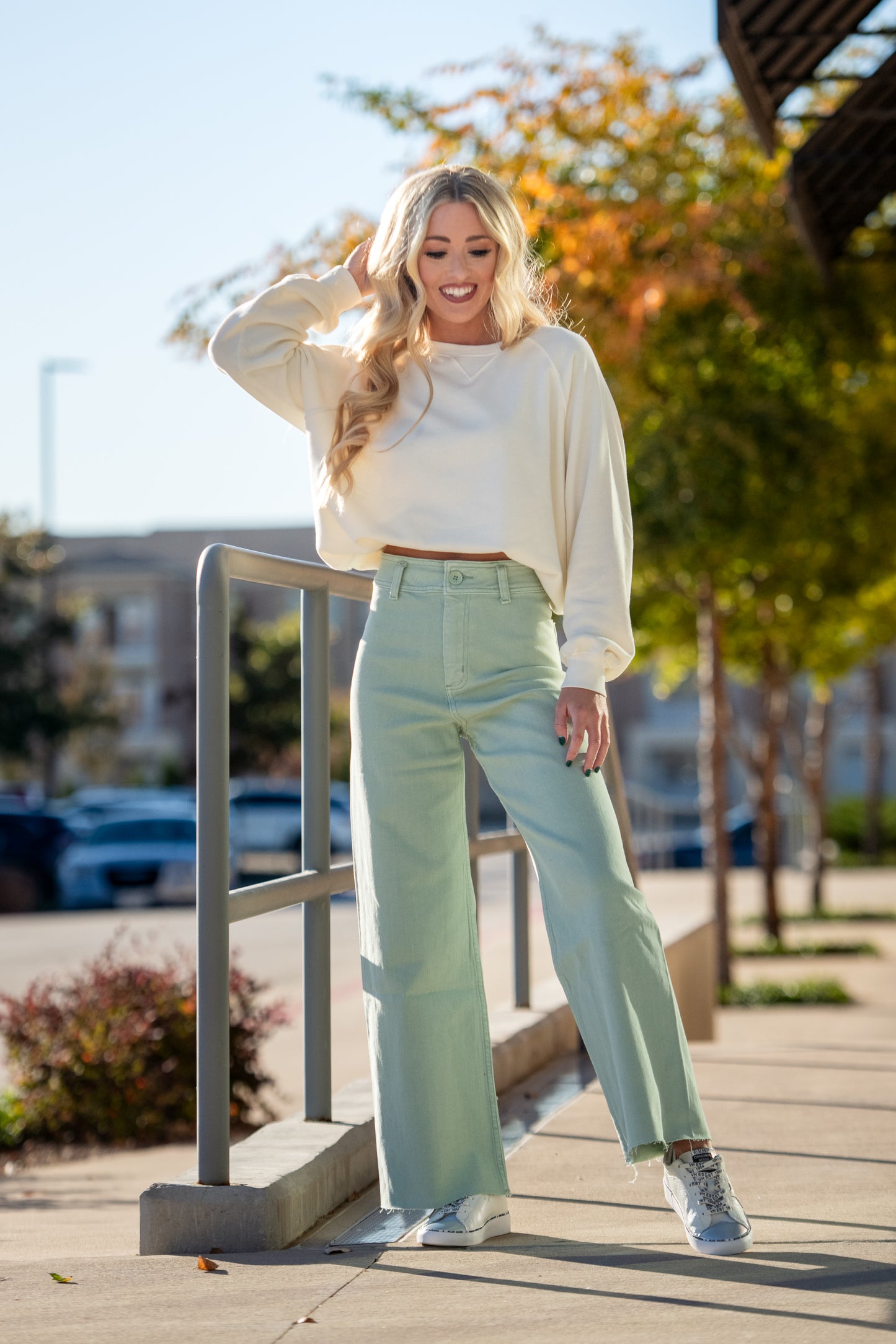 Ariel Straight Wide Leg Denim Pants