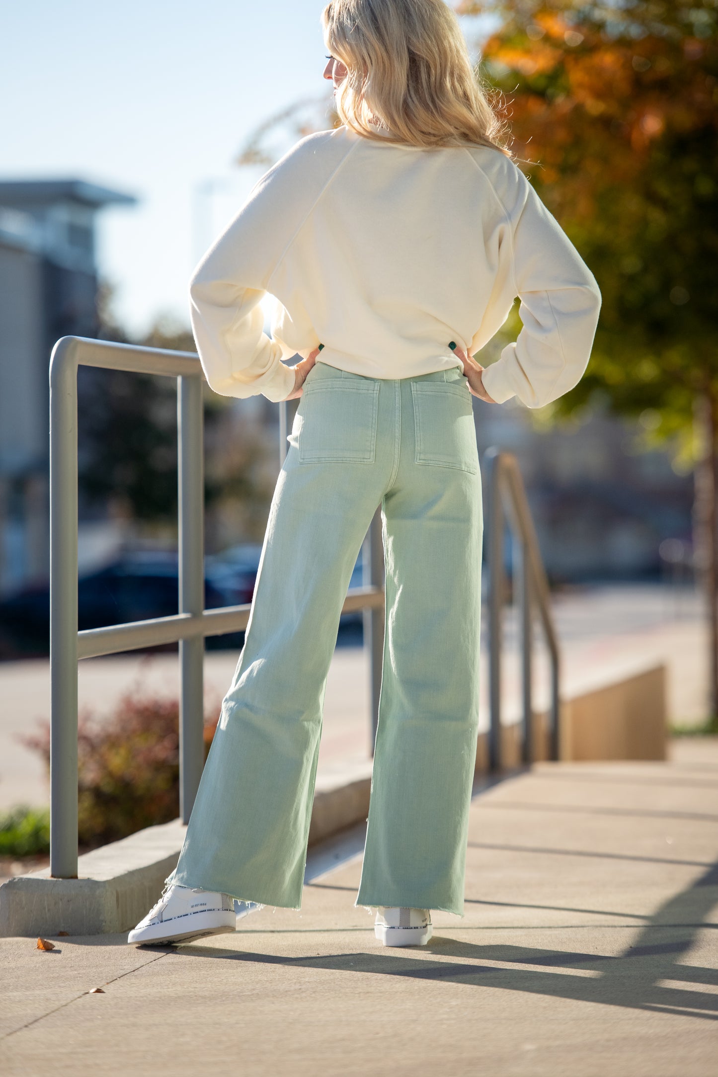 Ariel Straight Wide Leg Denim Pants