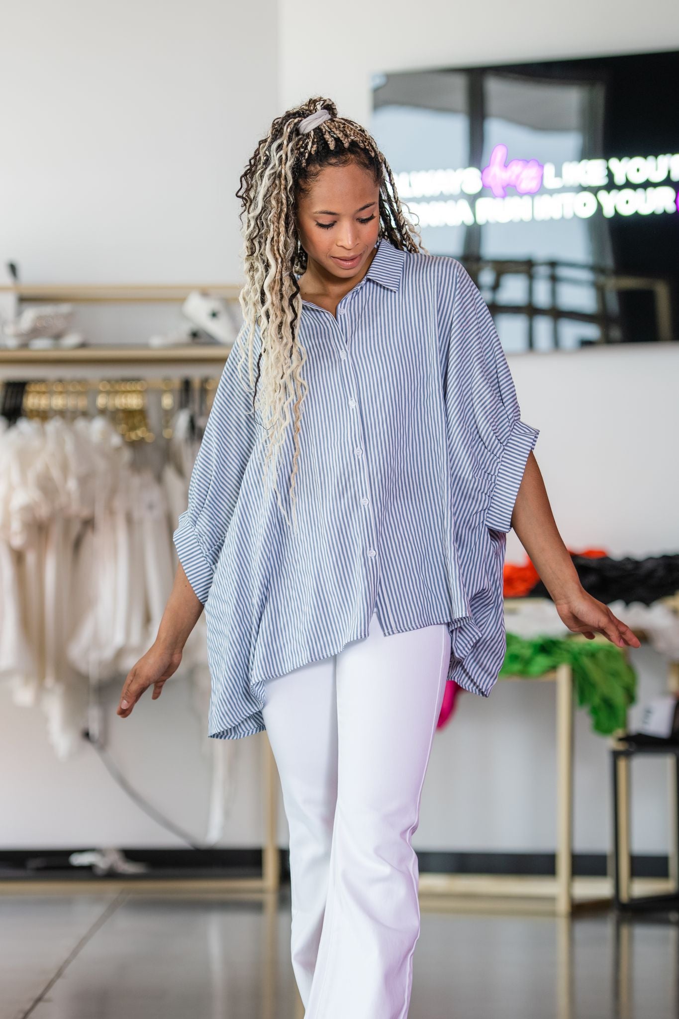 Claire Striped Button Down Shirt