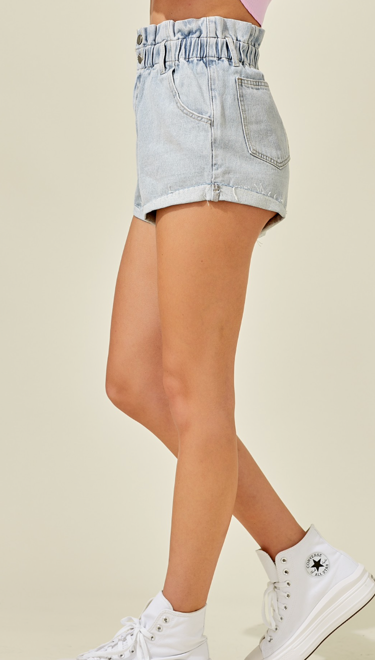 Amelia Paper Bag Denim Shorts