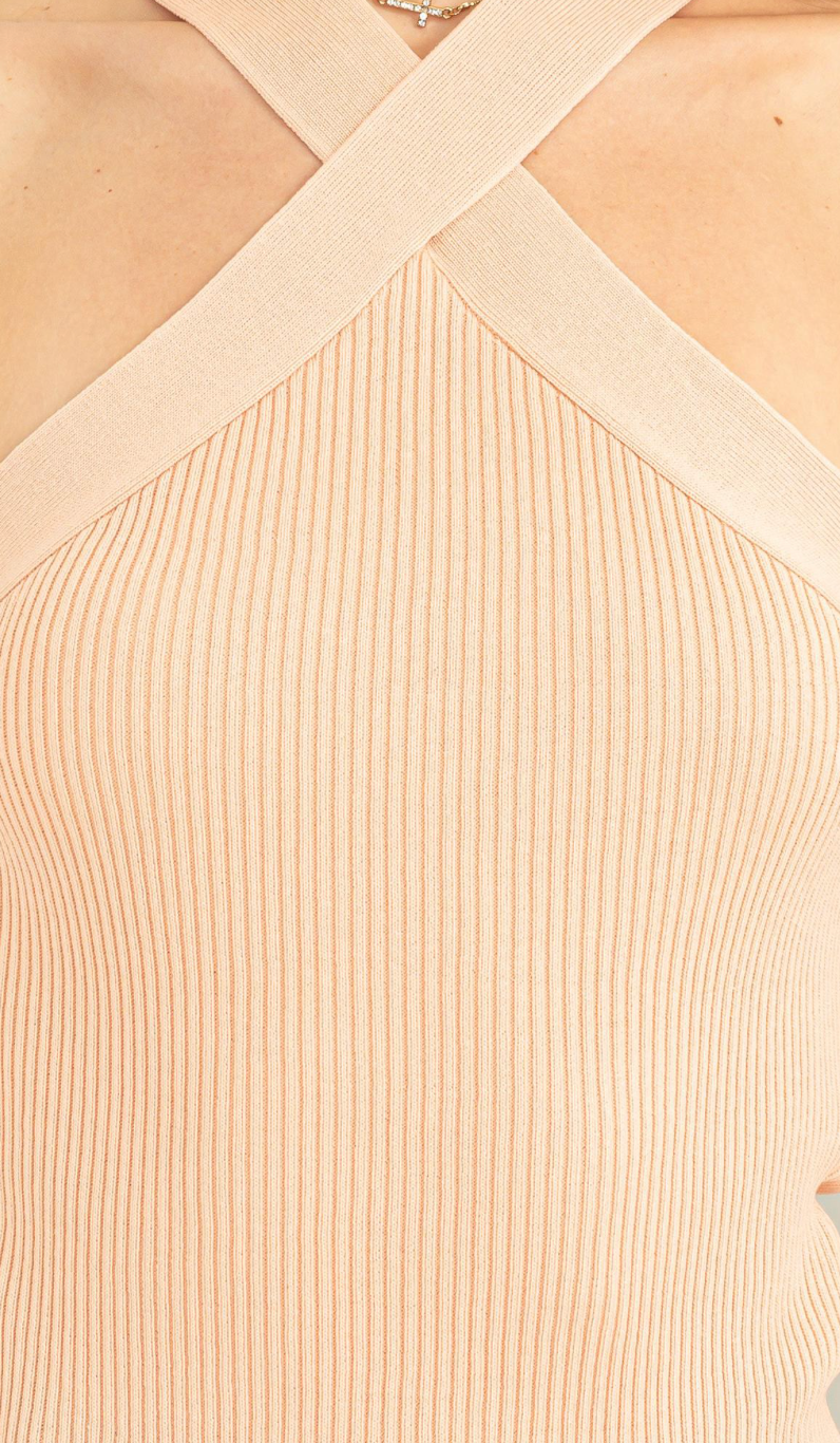 Pure Intentions Halterneck Ribbed Top