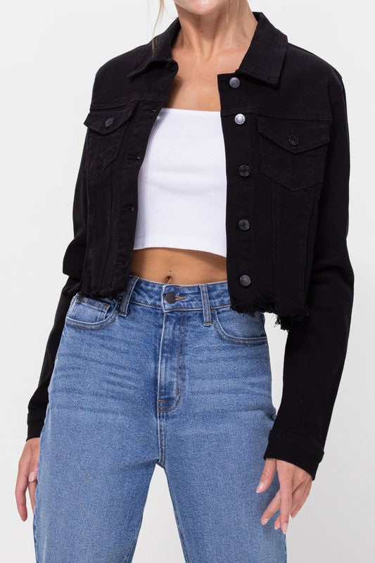 Jayden Uneven Frayed Fitted Jacket
