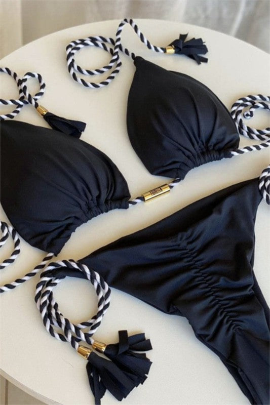 Lila Contrast Color Swimsuit