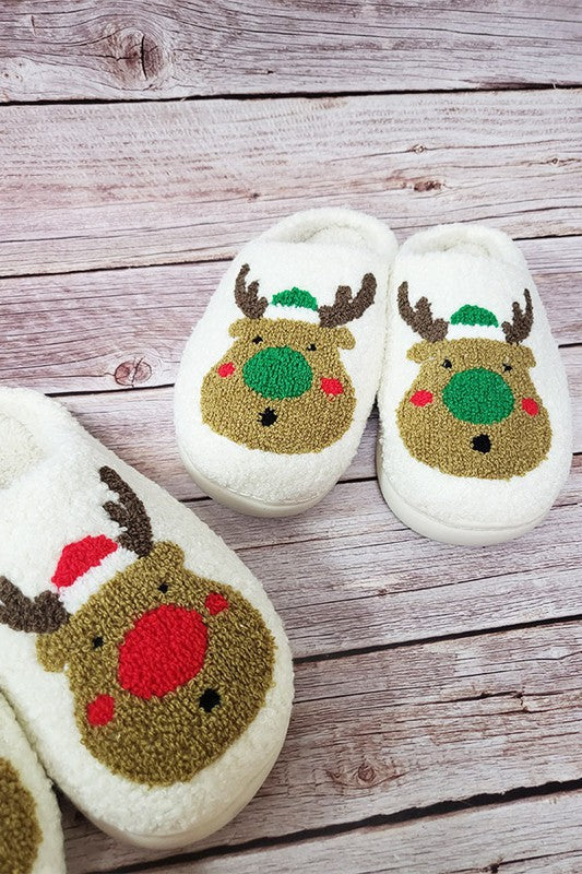 Reindeer Fuzzy Slipper