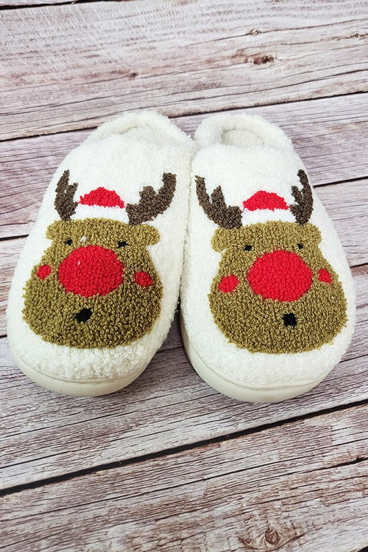 Reindeer Fuzzy Slipper