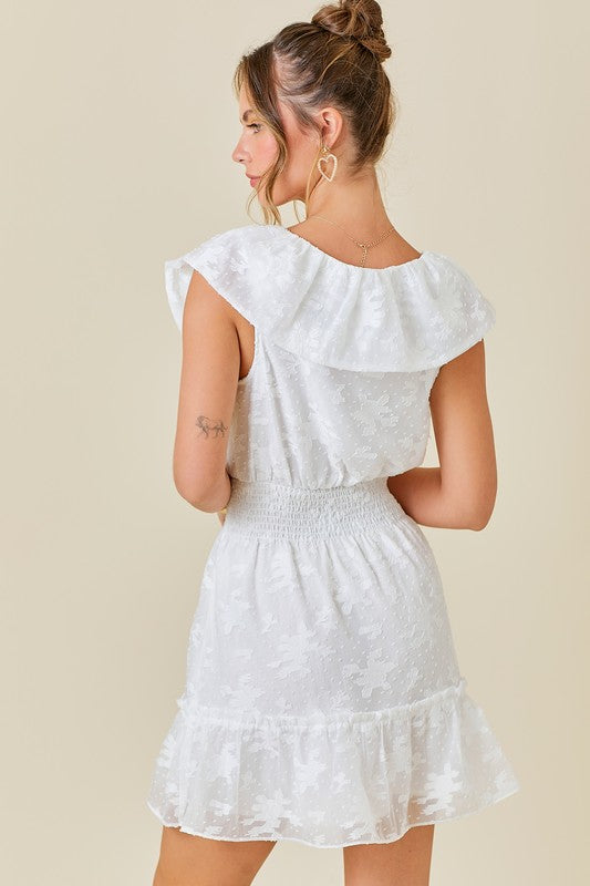 Lacey Sleeveless Ruffle Dress