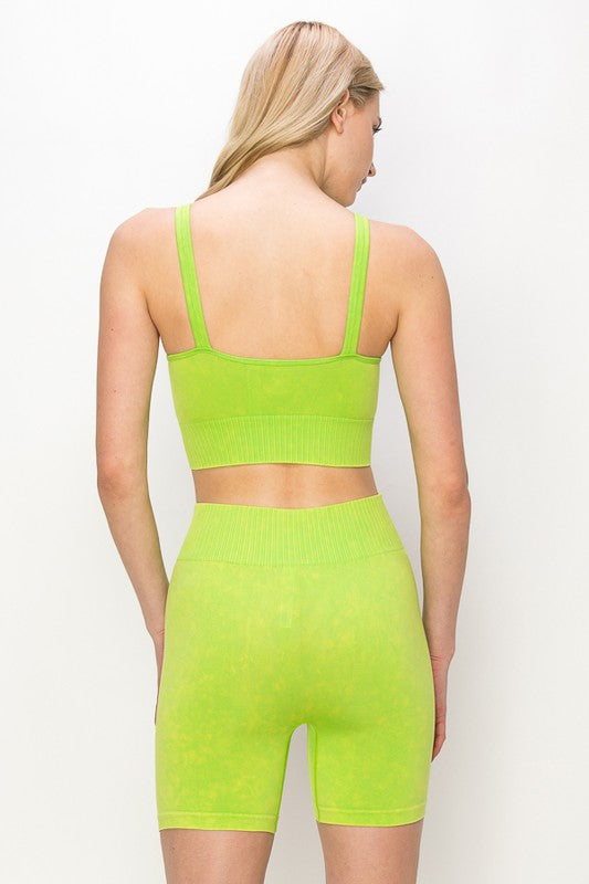 Washed Seamless Biker Workout Set