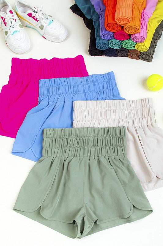 Smocked Athletic Shorts